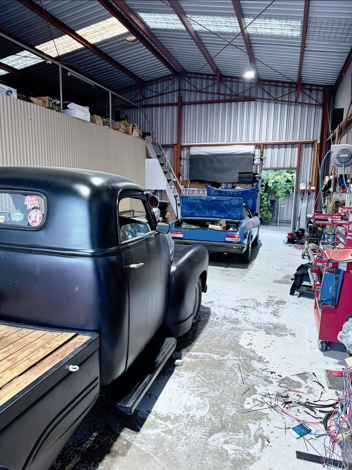 Classic cars in the workshop